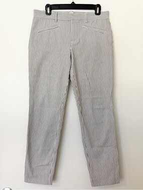 GAP Skinny Ankle Pants Gray Pinstripe Zip Front, Size 6